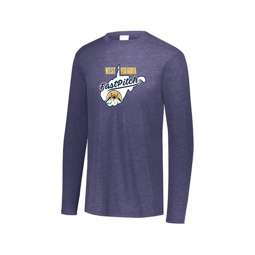 [FTLCUBNV-AXS-LOGO1] Decker Men's Tri-Blend T-Shirt - Long Sleeve (Adult XS, Navy, Logo 1)