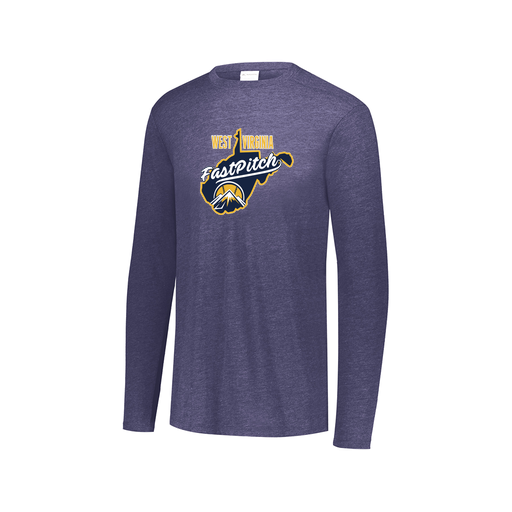 [FTLCUBNV-AXS-LOGO3] Decker Men's Tri-Blend T-Shirt - Long Sleeve (Adult XS, Navy, Logo 3)
