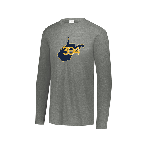 [FTLCUBGY-AXS-LOGO2] Decker Men's Tri-Blend T-Shirt - Long Sleeve (Adult XS, Gray, Logo 2)