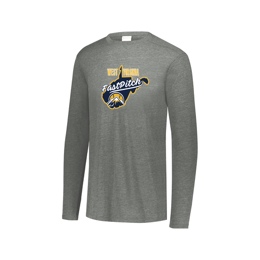 [FTLCUBGY-AXS-LOGO3] Decker Men's Tri-Blend T-Shirt - Long Sleeve (Adult XS, Gray, Logo 3)