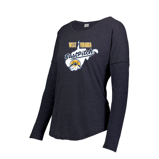 [FTLCUBNV-FAS-LOGO1] Decker Women's Tri-Blend T-Shirt - Long Sleeve (Female Adult S, Navy, Logo 1)