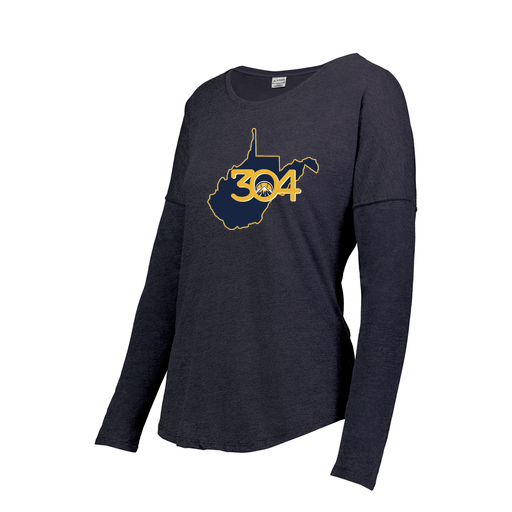 [FTLCUBNV-FAS-LOGO2] Decker Women's Tri-Blend T-Shirt - Long Sleeve (Female Adult S, Navy, Logo 2)