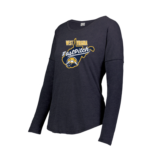 [FTLCUBNV-FAS-LOGO3] Decker Women's Tri-Blend T-Shirt - Long Sleeve (Female Adult S, Navy, Logo 3)